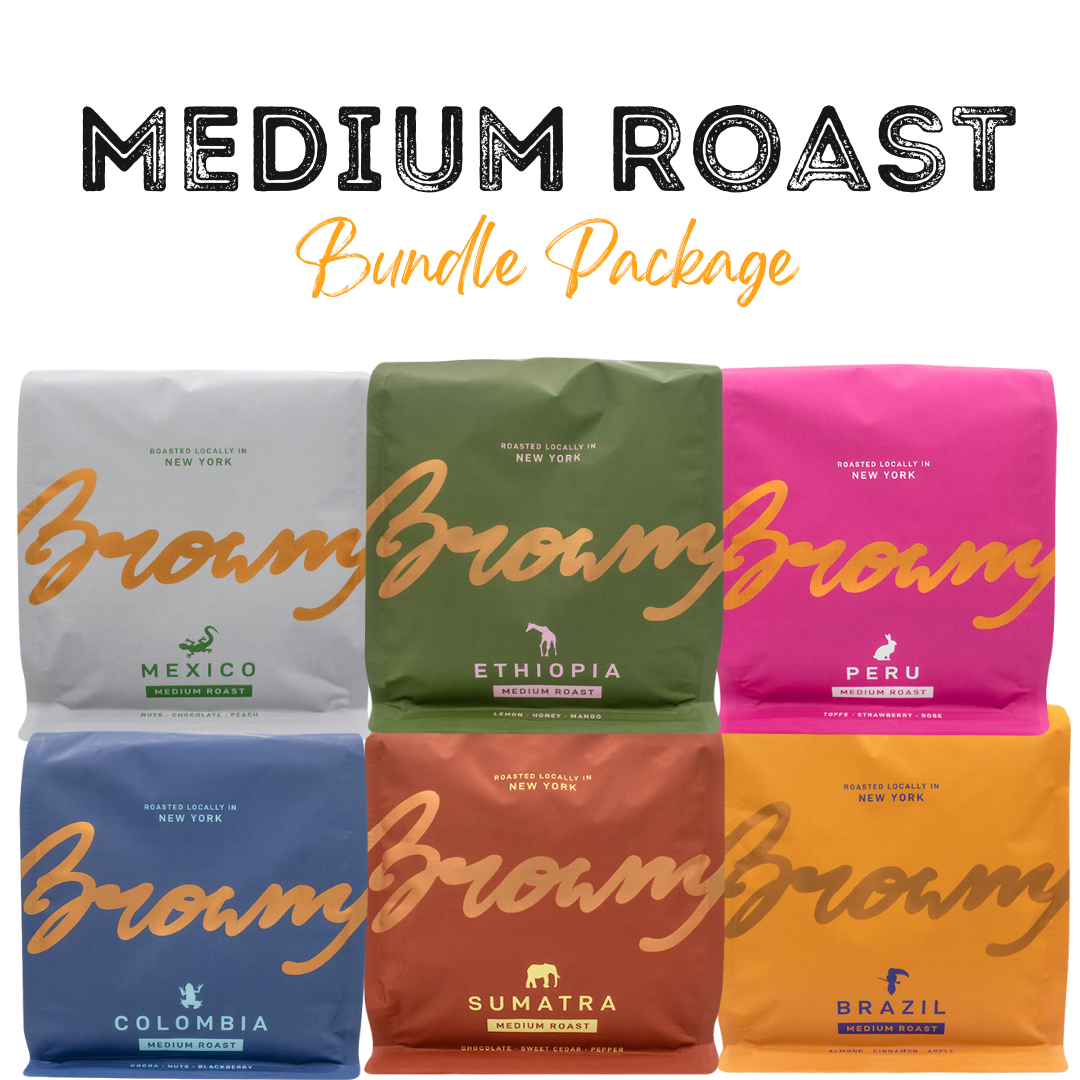 Medium Roast 6-Pack Bundle: Single Origin Specialty Coffee Beans